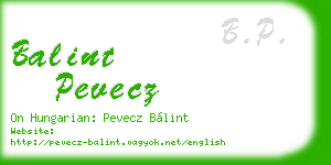 balint pevecz business card